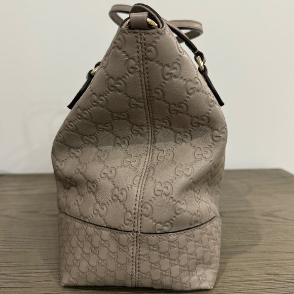 GUCCI Grey Monogrammed Leather Top Handle Bag - Picture 5 of 14